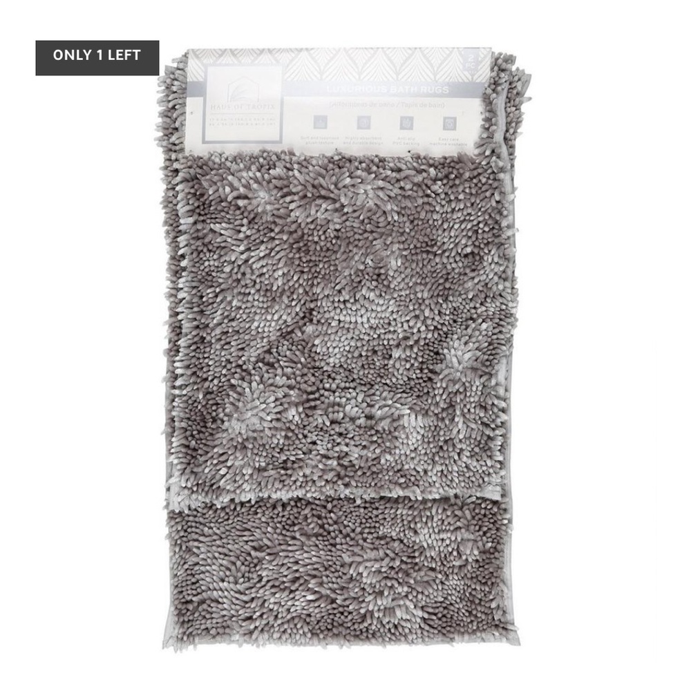 2 Pc Bath Mat Set - Grey